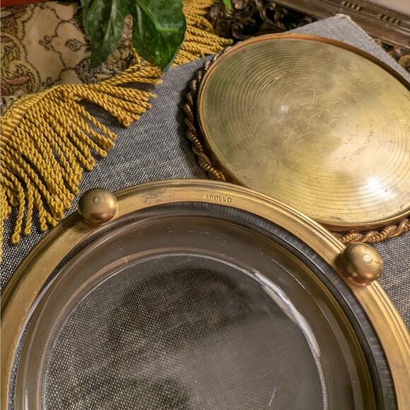 Antique Ormolu Gold Gilt Apollo Round Lidded Portrait Trinket Powder Casket Box - Picture 8 of 8